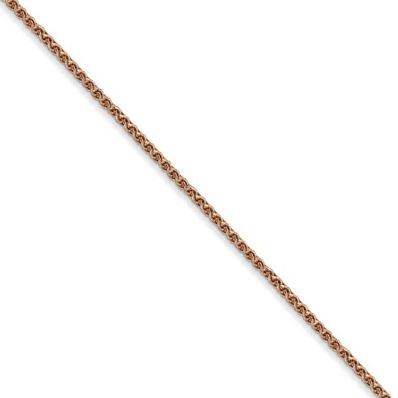 1.2mm, 14k Rose Gold, Diamond Cut Solid Spiga Chain Necklace, 18 Inch - Picture 1 of 8